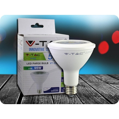 V-TAC E27 LED žiarovka 11W, 825LM, PAR 30- SAMSUNG CHIP Teplá biela
