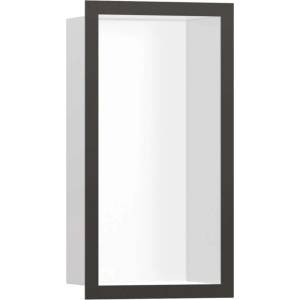 Hansgrohe XtraStoris Individual - Ниша за вграждане в стена с дизайнерска рамка, 30x15x10 см, матово бяло/матиран черен хром 56096340 (56096340)