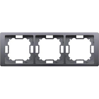 Kontakt Simon trojnásobný rámik na omietku strieborný BMRC3/43