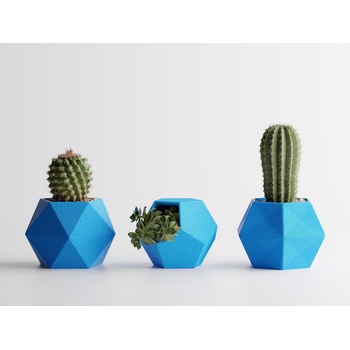 Комплект 3 броя кашпи Atina син