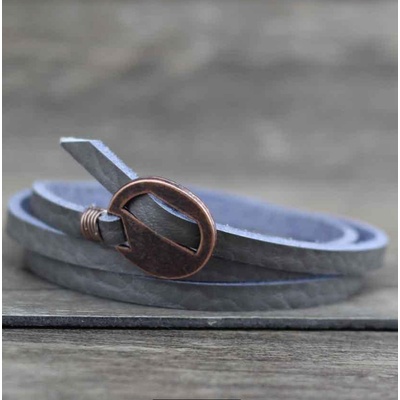 Amparo Miranda Kožený náramok s bronzovou sponou MN004