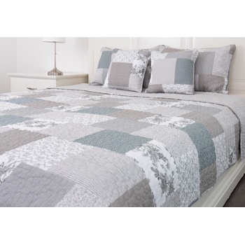 Zdeňka Podpěrová přehoz na postel Prešívaný DELUXE PATCHWORK sivý / taupe Bavlna 240 x 220 cm