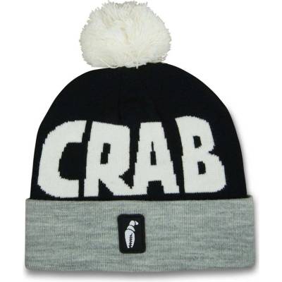 Crab Grap čiapka Pom beanie grey black white