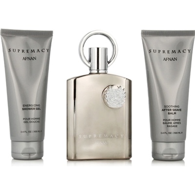 Afnan Supremacy Silver - EDP 100 ml + sprchový gél 100 ml + balzám po holení 100 ml
