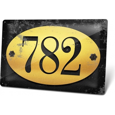 Domovní číslo - Plechová cedulka "Gold" Plechová cedulka - Domovní číslo "Gold", 300 x 200 mm, Kód: 26453