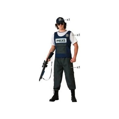 BigBuy Carnival Маскировъчен костюм за възрастни Полицай Размер M/L 0106be