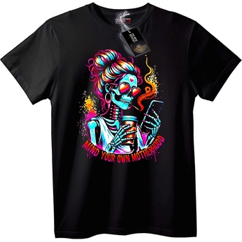 NOONEBRAND Тениска Skull Майка: Грижи се за Майчинството - M, White