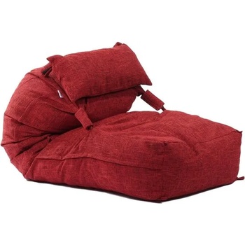 Image 1 of Pufrelax Комплект, пуф легло и декоративна възглавница, 500л. Yoga XL, Red wine, Перящ се калъф, Пълнеж с микс от мемори пяна и дунапрен, Гама Premium Rustic