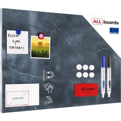 ALLboards magnetický obraz na stěnu bez rámu 40 x 60 cm - fotoobraz tmavý mramor