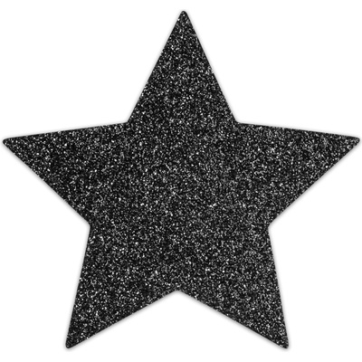Bijoux Indiscrets Třpytivé samolepky na bradavky Bijoux Indiscrets Flash Star, černé