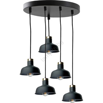 Keter Lighting Пендел HEBE 5xE27/60W/230V черен (KE0186)