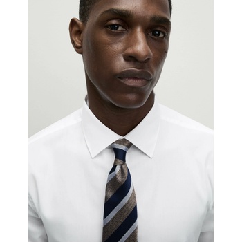 Marks & Spencer Бяла риза с тесен силует от памучна смес с незабавна грижа Marks & Spencer Marks & Spencer | Byal | МЪЖЕ | 13.5