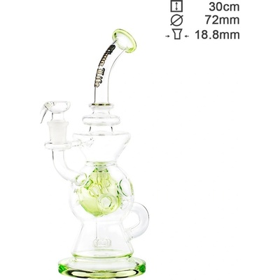 Thug Life Skleněný bong Recycler Series zelený 30 cm