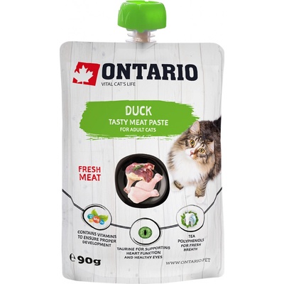 Ontario mäsová pochúťka pre mačky duck fresh meat paste 90 g