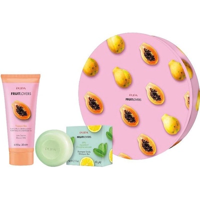 Pupa Milano, Fruit Lovers Papaya set sprchový gél 200 ml + šampón v kocke 60g