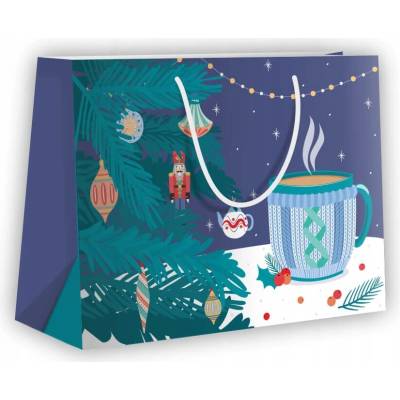 Cup&You Veľká, farebná, elegantná vianočná darčeková taška HOLIDAY WONDERLAND
