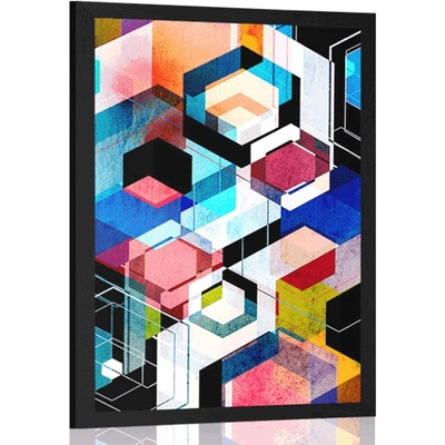 Plakát abstraktní geometrie - 40x60 white