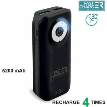 PURO Universal External Fast Charger Battery 5200 mAh černá