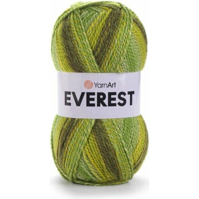 Yarn Art příze Everest 7052 zelená, zlatožlutá, hnědá