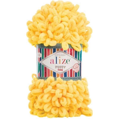 Alize příze Puffy Fine 216 výrazná žlutá