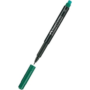  Перманентен тънкописец Faber-Castell OHP S Зелен (1602008-03)