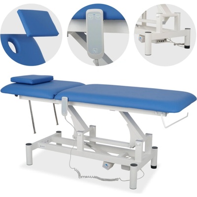 Habys Terapeutický stôl Optima, elektrické nastavenie výšky s ručným ovládačom – Satin Comfort k723 modrý