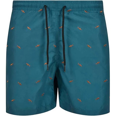 Urban Classics Бански гащета Urban classics Embroidery swimming shorts - Blue (Shark / Teal / Toffee)