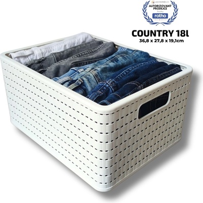 Rotho Úložný box Country A4 biela