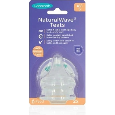 Lansinoh Биберони за шише Lansinoh - NaturalWave, 2 броя, 0м+ (75900)