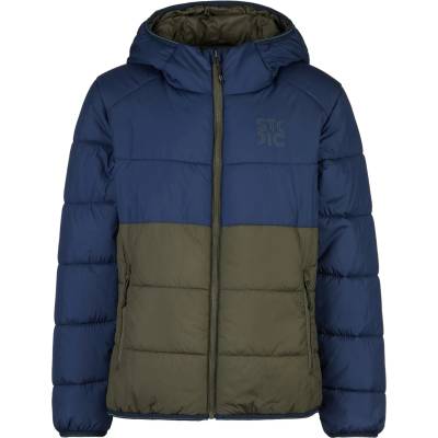 Stoic Детско синтетично яке Stoic Kid's MountainWool200 Strobo Hoody Synthetic jacket - Navy Blue / Dark Olive - размер 128 (EU) (703-6572-0313)