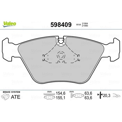 Sada brzdových platničiek kotúčovej brzdy VALEO 598409