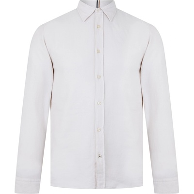 HUGO BOSS Риза Boss Men's C-Roan-Kent-C-244 Black Long Sleeve Plain Shirt - Open White 131