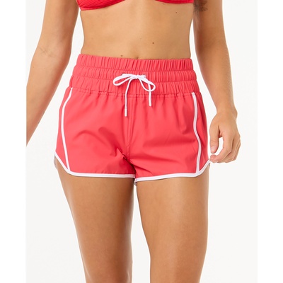 Rip Curl Дамски къси панталони за плуване Rip Curl Retro Volley 3" с висока талия, червен хибискус
