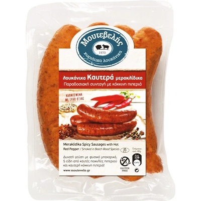 Moutevelis Klobásky Meraklidika s palivou červenou paprikou 400 g