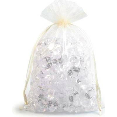 Dárkový pytlík 17x23 cm organza - krémová světlá (10 ks)