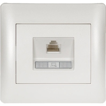 ELMARK Rhyme КОМПЮТЪРЕН КОНТАКТ rj45 (cat5e) БЯЛ МЕТАЛИК (11281)