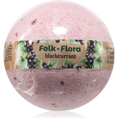 Folk & Flora Blackcurrant bomba do kúpeľa s osviežujúcim účinkom 130 g