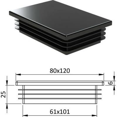 Krytka plastová 80 x 120 mm