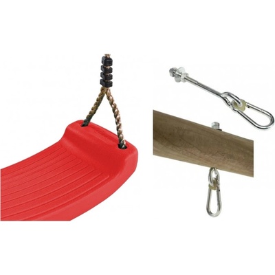 Swing Seat Set Hojdačka červená a 2x háky MHA 130