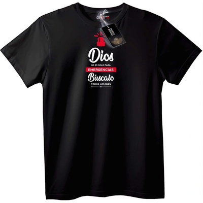 NOONEBRAND Тениска Бог Не Само за Спешни Случаи - 2XL, Black
