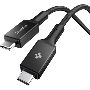 Spigen Кабел за данни Spigen Essential (EB10010CC) - Type-C към Type-C, 100W, 1м - Черен