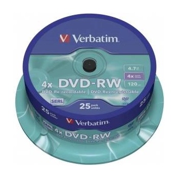 Verbatim DVD-RW 4.7GB 4x - шпиндел 25 бр