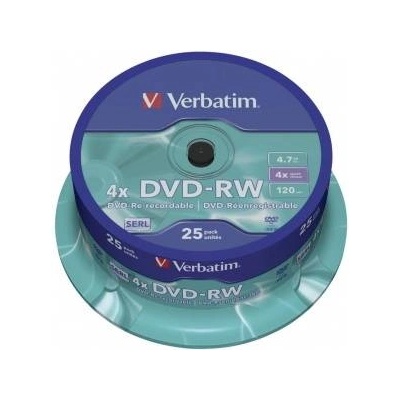 Verbatim DVD-RW 4.7GB 4x - шпиндел 25 бр