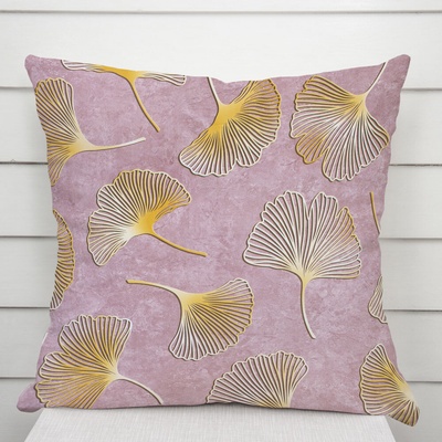 Biante Tamara TMR-001 Ginkgo lístky na staroružovom 30 x 50 cm