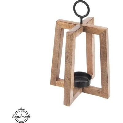 Svícen dřevo/kov MANGO otevřený v. 27 cm