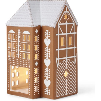 Kähler Свещник за чаена свещ GINGERBREAD LIGHTHOUSE 17 см, кафяв, керамика с глазура, Kähler (KAH693522)