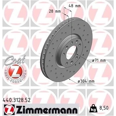 Brzdový kotúč (cena za 1ks) ZIMMERMANN 440.3128.52