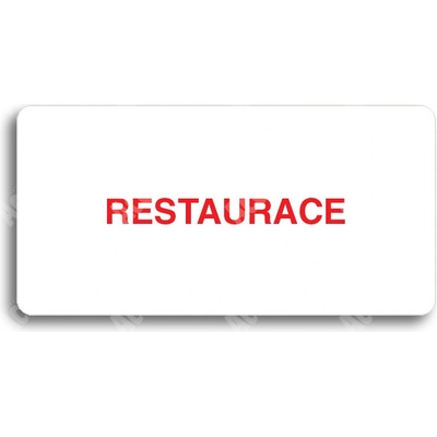 ACCEPT Piktogram RESTAURACE - bílá tabulka - barevný tisk bez rámečku