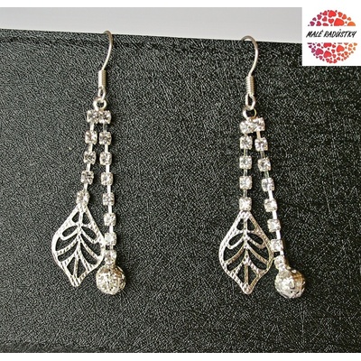Fashion Jewerly Stříbrný lístek s kuličkou 482