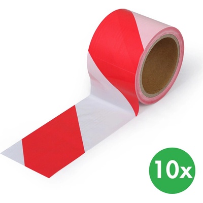 B2B Partner PE výstražná páska 75 mm x 100 m balení 10 ks červeno-bílá